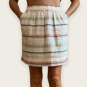 Sonoma Goods for Life Women's Cream Pastel Striped Skirt Size Small